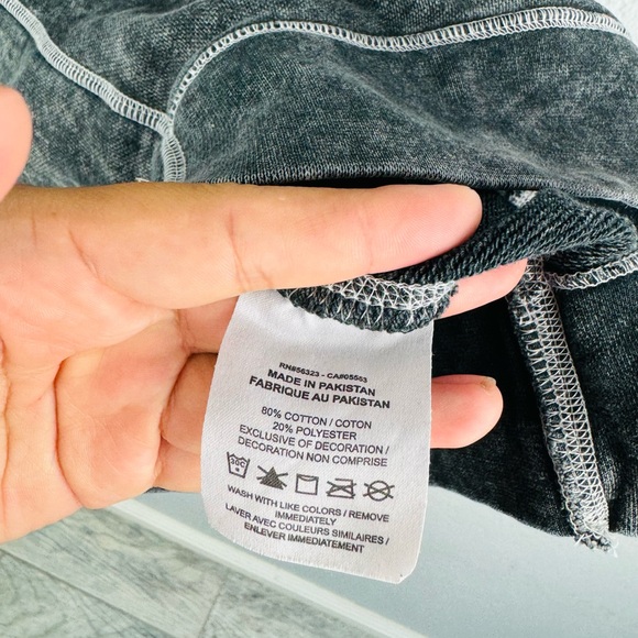 Nike French Terry Rebel CrewNeck Acid Wash Black Grey Sweatshirt - Picture 6 of 8